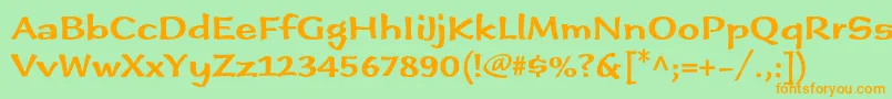 Immifiveofivestd Font – Orange Fonts on Green Background