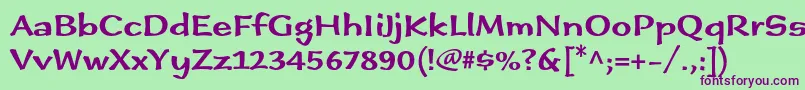 Immifiveofivestd Font – Purple Fonts on Green Background