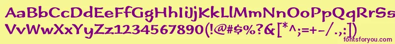 Immifiveofivestd Font – Purple Fonts on Yellow Background