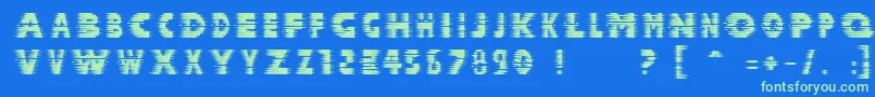 Halcion ffy Font – Green Fonts on Blue Background