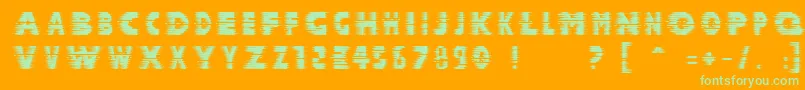 Halcion ffy Font – Green Fonts on Orange Background