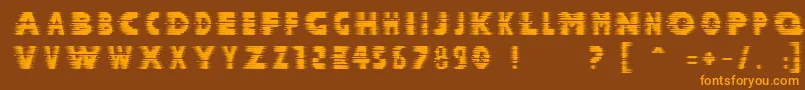 Czcionka Halcion ffy – pomarańczowe czcionki na brązowym tle