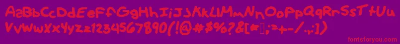 Hipster Font – Red Fonts on Purple Background