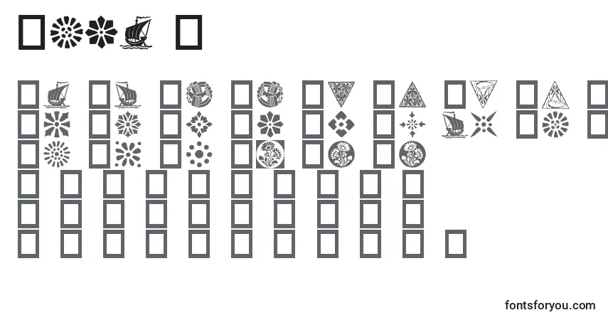 Schriftart Orna 5 – Alphabet, Zahlen, spezielle Symbole