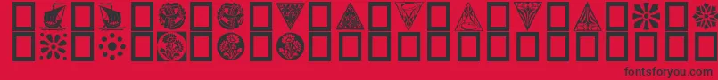 Orna 5 Font – Black Fonts on Red Background