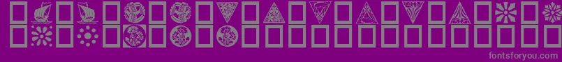 フォントOrna 5 – 紫の背景に灰色の文字