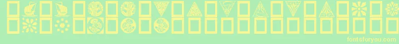 Шрифт Orna 5 – жёлтые шрифты на зелёном фоне