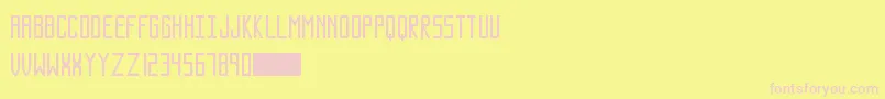 SundanceNeue-Schriftart – Rosa Schriften auf gelbem Hintergrund