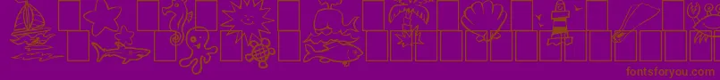 フォントSeasideThings – 紫色の背景に茶色のフォント