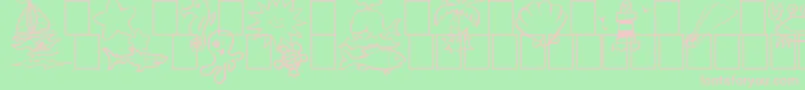 SeasideThings Font – Pink Fonts on Green Background