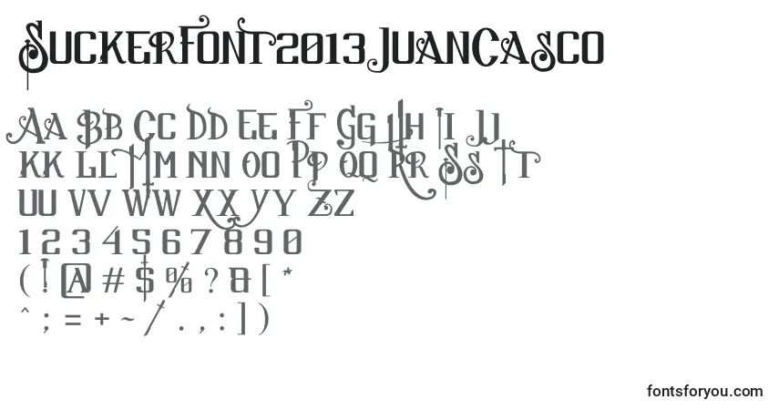 A fonte SuckerFont2013JuanCasco – alfabeto, números, caracteres especiais