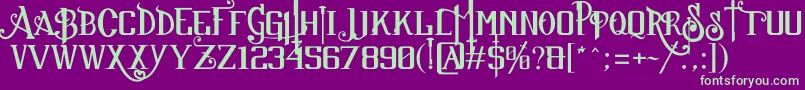 Шрифт SuckerFont2013JuanCasco – зелёные шрифты на фиолетовом фоне