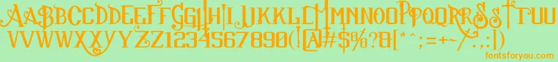 Шрифт SuckerFont2013JuanCasco – оранжевые шрифты на зелёном фоне