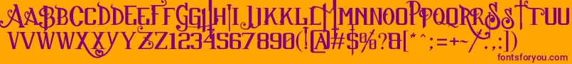 SuckerFont2013JuanCasco Font – Purple Fonts on Orange Background