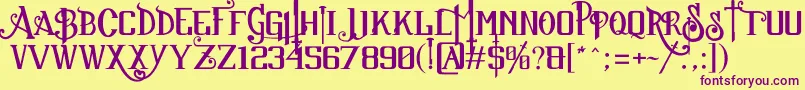 SuckerFont2013JuanCasco Font – Purple Fonts on Yellow Background