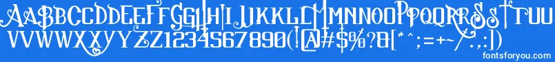 フォントSuckerFont2013JuanCasco – 青い背景に白い文字