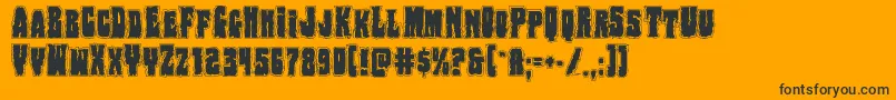 Bogbeastcollege-Schriftart – Schwarze Schriften auf orangefarbenem Hintergrund