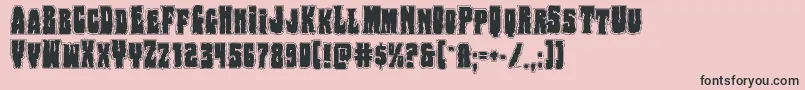 Bogbeastcollege-Schriftart – Schwarze Schriften auf rosa Hintergrund