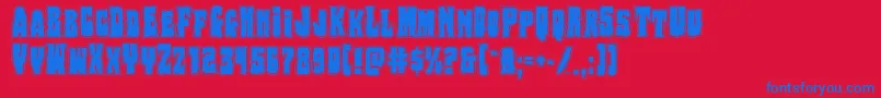 Bogbeastcollege Font – Blue Fonts on Red Background