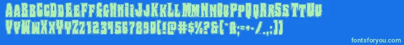 Bogbeastcollege Font – Green Fonts on Blue Background