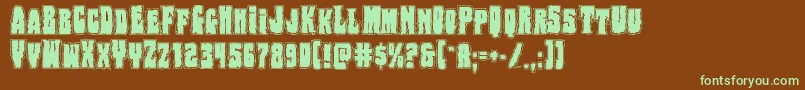 Bogbeastcollege Font – Green Fonts on Brown Background