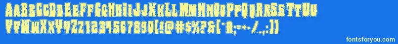 Bogbeastcollege Font – Yellow Fonts on Blue Background