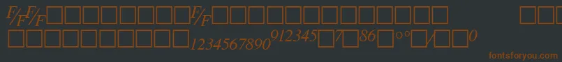 Шрифт TmsfeItalic – коричневые шрифты на чёрном фоне