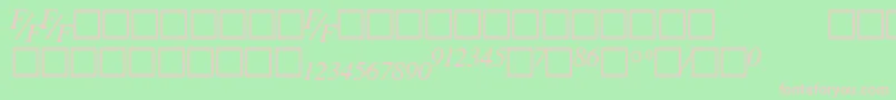 フォントTmsfeItalic – 緑の背景にピンクのフォント