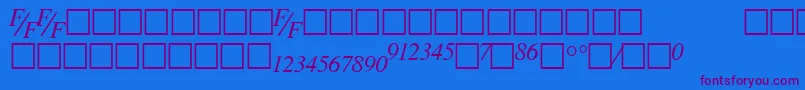 Шрифт TmsfeItalic – фиолетовые шрифты на синем фоне