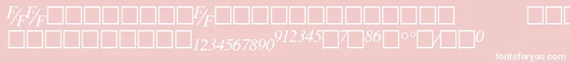 TmsfeItalic-fontti – valkoiset fontit vaaleanpunaisella taustalla
