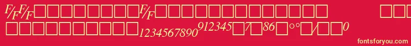 TmsfeItalic Font – Yellow Fonts on Red Background