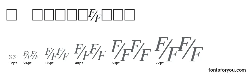Размеры шрифта TmsfeItalic