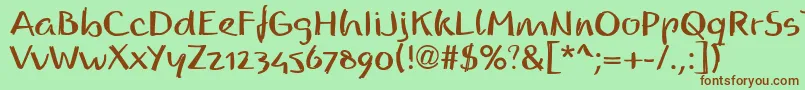 ReadmyhandllBold Font – Brown Fonts on Green Background