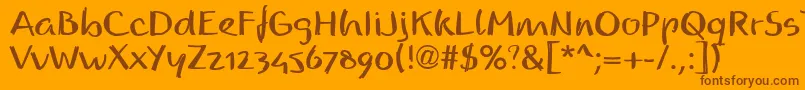 ReadmyhandllBold-Schriftart – Braune Schriften auf orangefarbenem Hintergrund