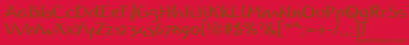 ReadmyhandllBold Font – Brown Fonts on Red Background