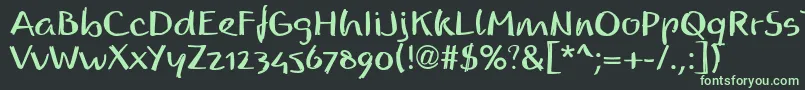 ReadmyhandllBold Font – Green Fonts on Black Background