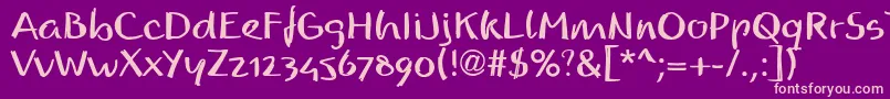ReadmyhandllBold-Schriftart – Rosa Schriften auf violettem Hintergrund