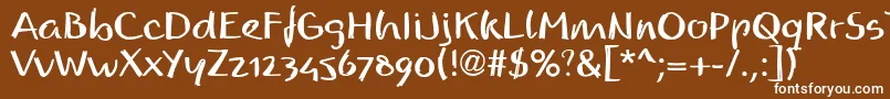 ReadmyhandllBold Font – White Fonts on Brown Background