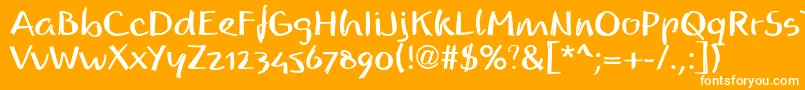 ReadmyhandllBold-Schriftart – Weiße Schriften auf orangefarbenem Hintergrund