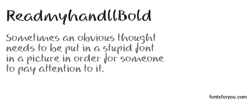 Review of the ReadmyhandllBold Font