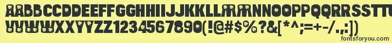 BulltoadluckyRegular Font – Black Fonts on Yellow Background