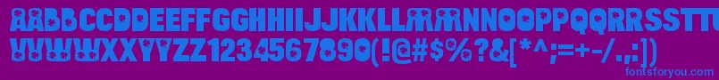 BulltoadluckyRegular Font – Blue Fonts on Purple Background