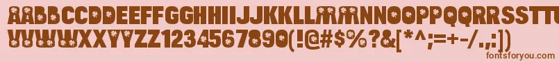 Fonte BulltoadluckyRegular – fontes marrons em um fundo rosa