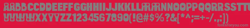 BulltoadluckyRegular Font – Gray Fonts on Red Background