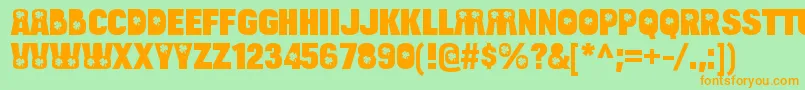 More about BulltoadluckyRegular Font BulltoadluckyRegular Font – Orange Fonts on Green Background