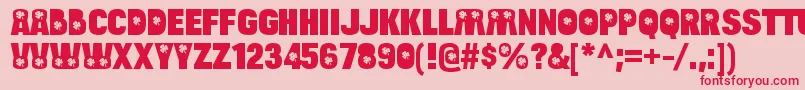 BulltoadluckyRegular Font – Red Fonts on Pink Background