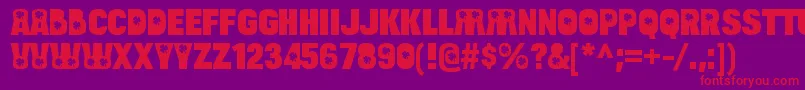 BulltoadluckyRegular Font – Red Fonts on Purple Background