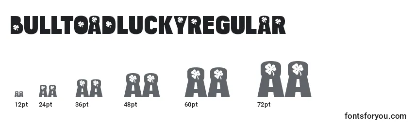 Размеры шрифта BulltoadluckyRegular