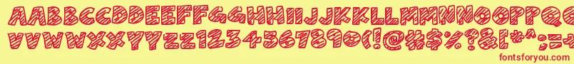 ChalkDash Font – Red Fonts on Yellow Background