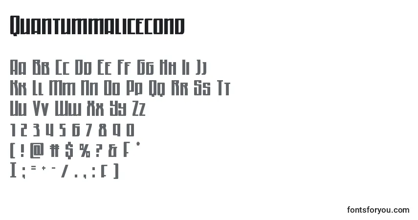 Quantummalicecond Font – alphabet, numbers, special characters